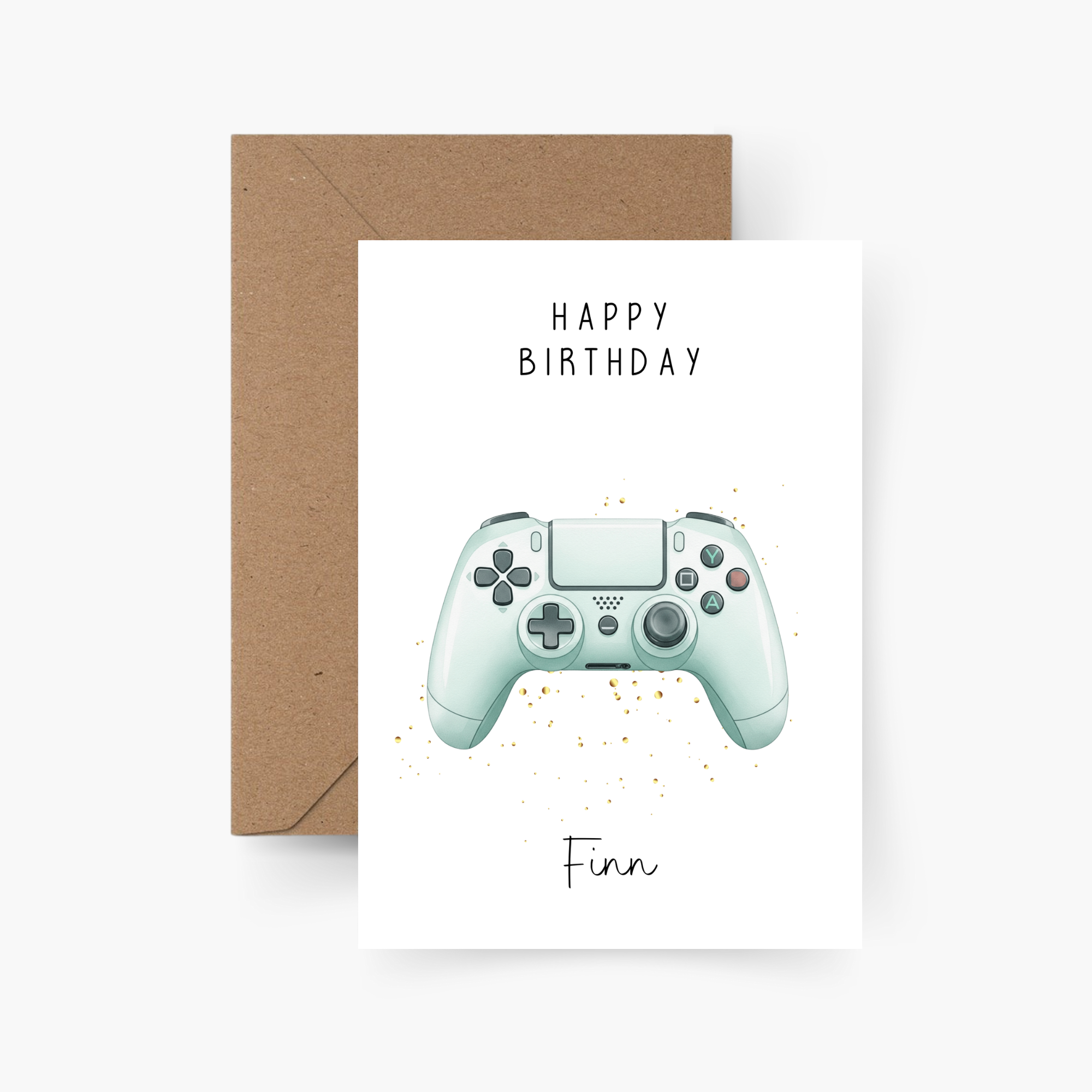 Geburtstagskarte Gaming personalisiert mit Namen A6