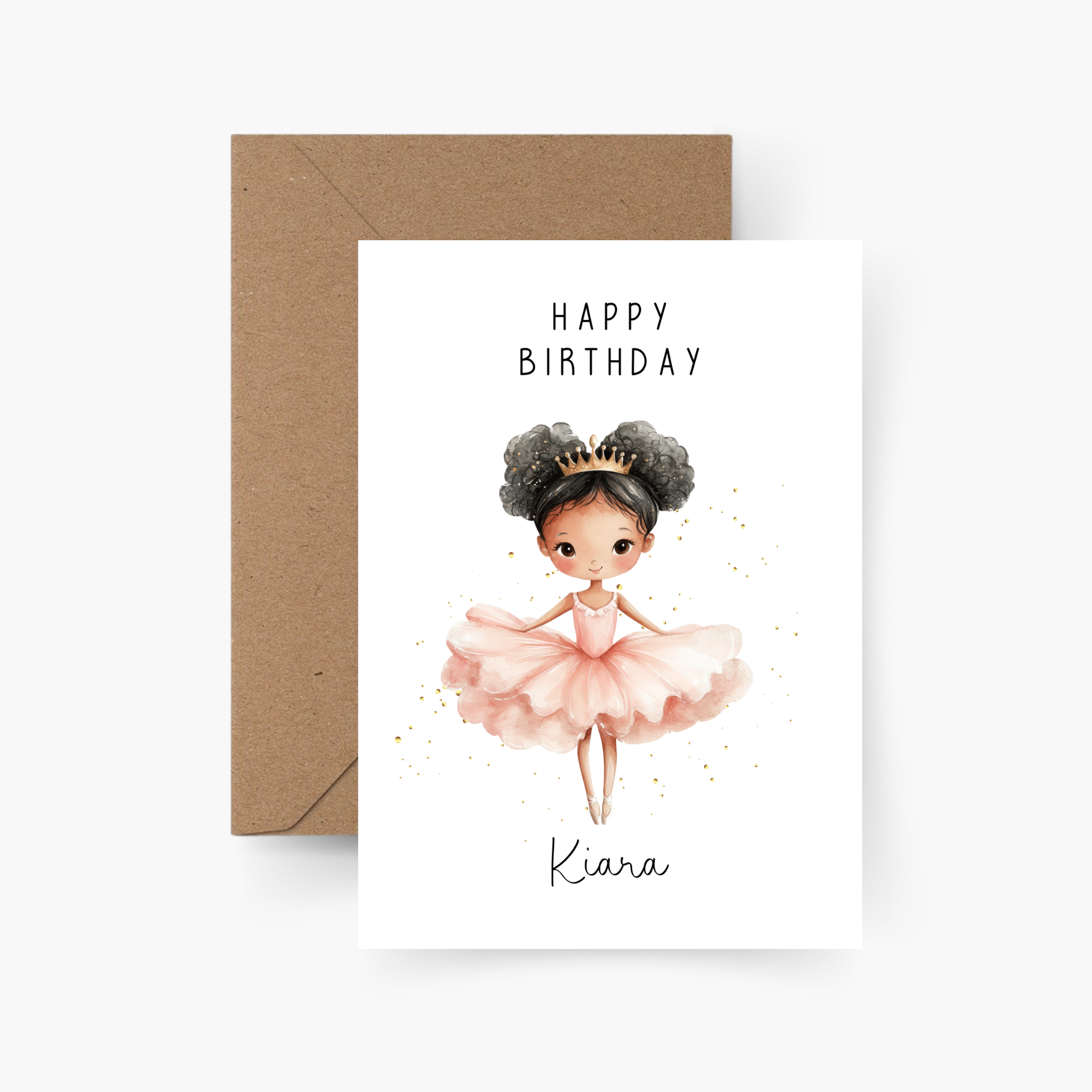 Geburtstagskarte Ballerina personalisiert mit Namen A6