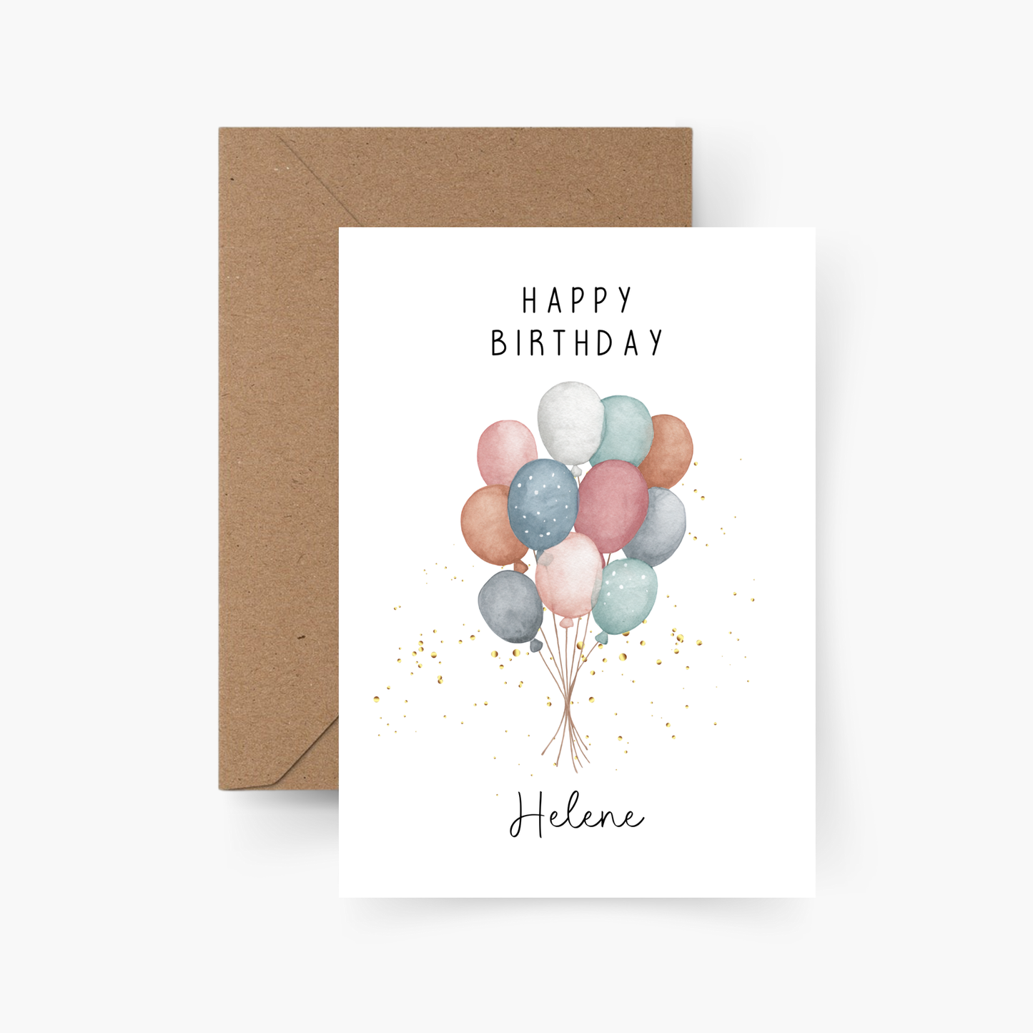 Geburtstagskarte Ballons personalisiert mit Namen A6