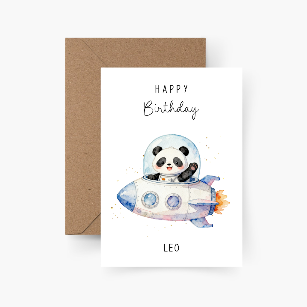 Geburtstagskarte Panda personalisiert mit Namen A6