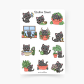 Katze mit Pflanzen Sticker Sheet