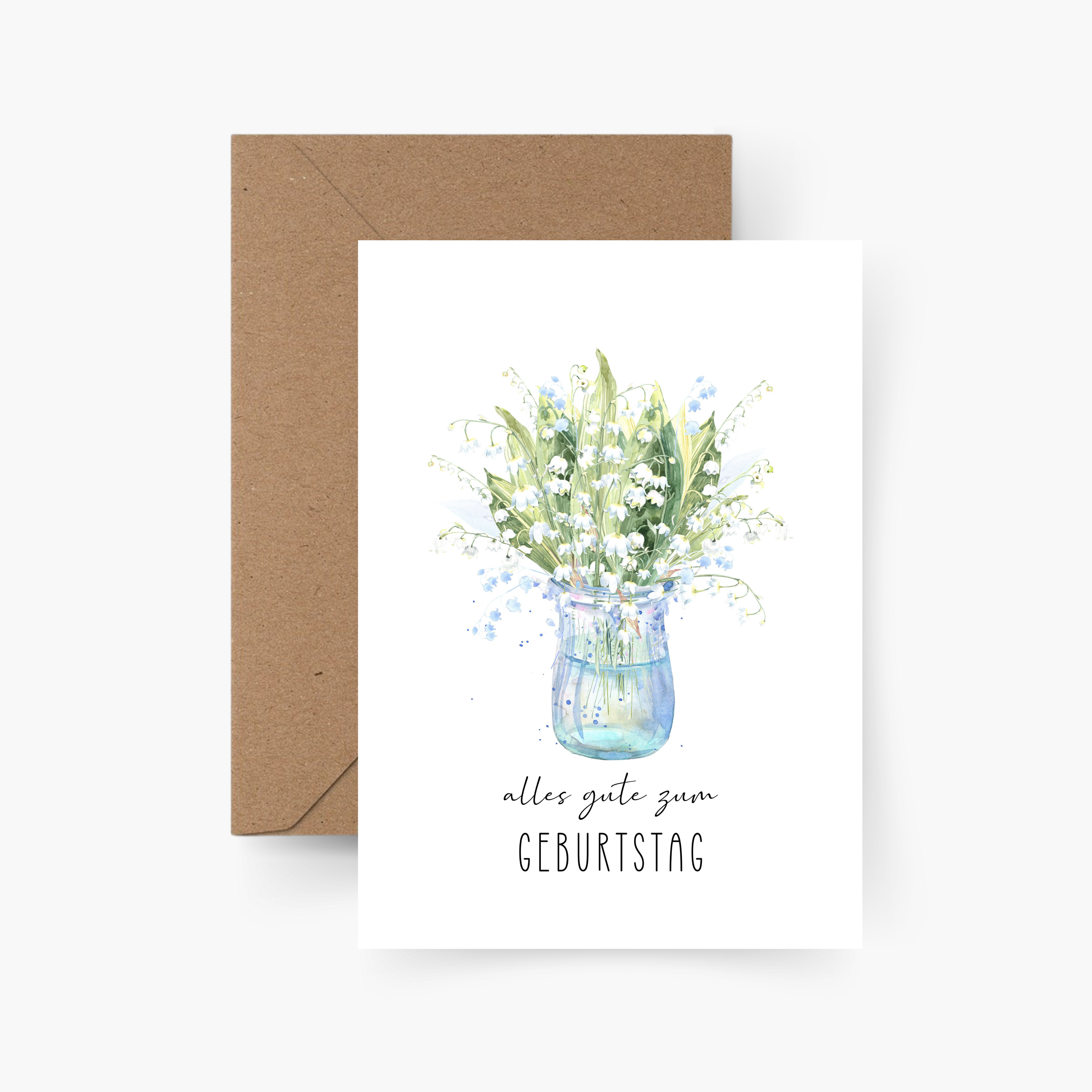 Geburtstagskarte Alles gute zum Geburtstag Blumen A6