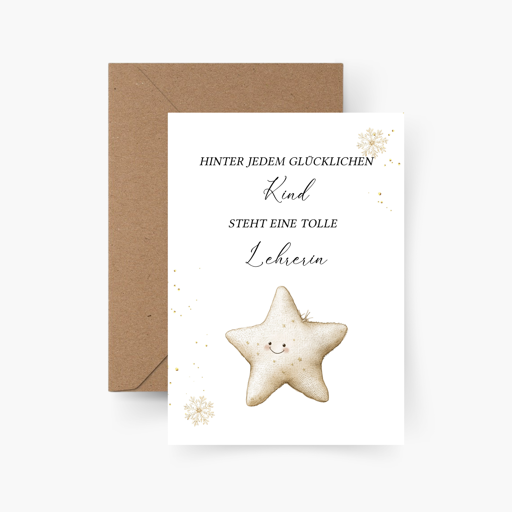 Weihnachtskarte für Erzieher/in & Lehrer/in - Stern A6