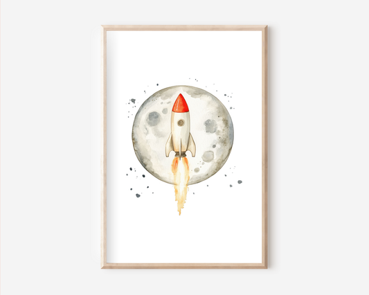 Rakete Poster | Kinderzimmer
