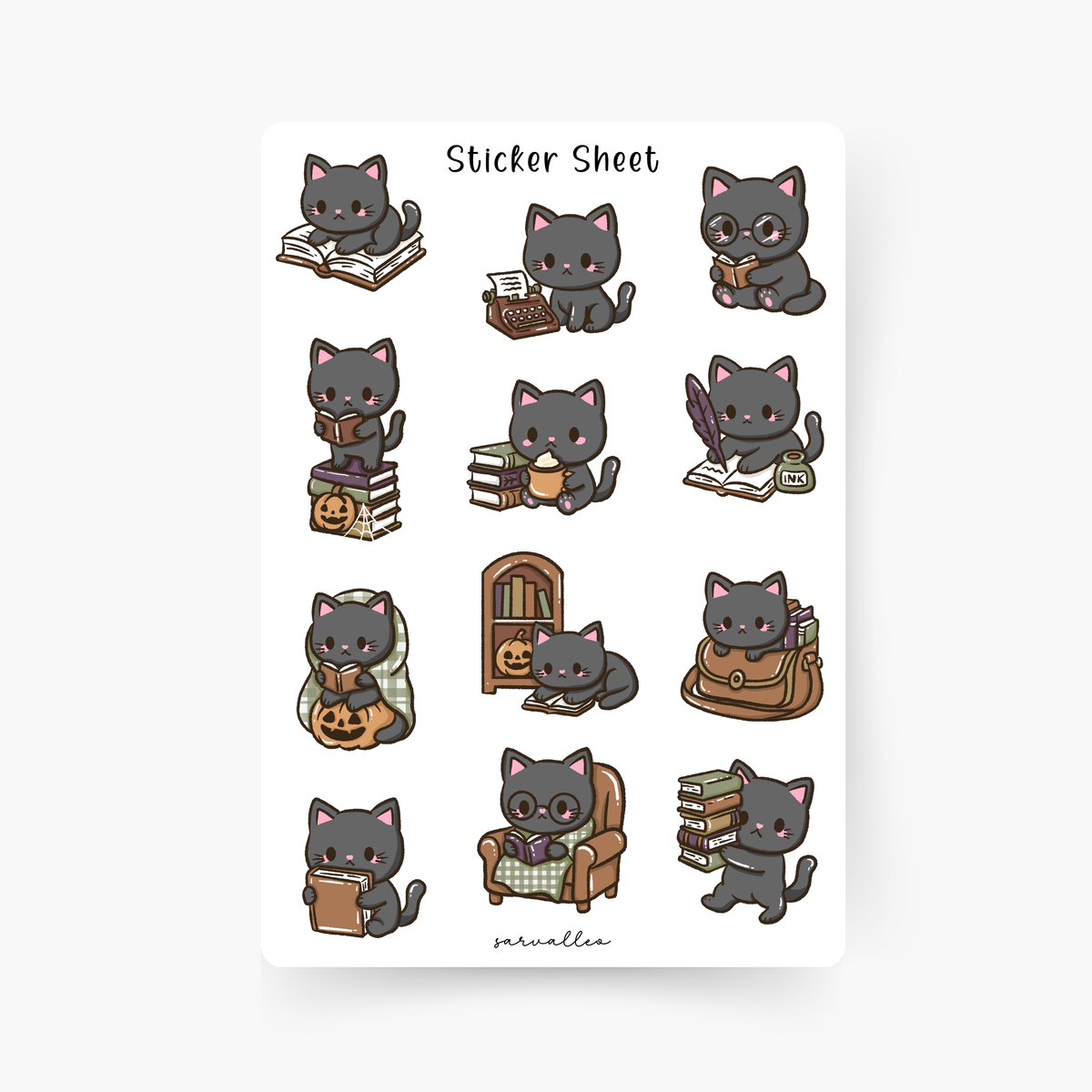 Bücherkatze Sticker Sheet