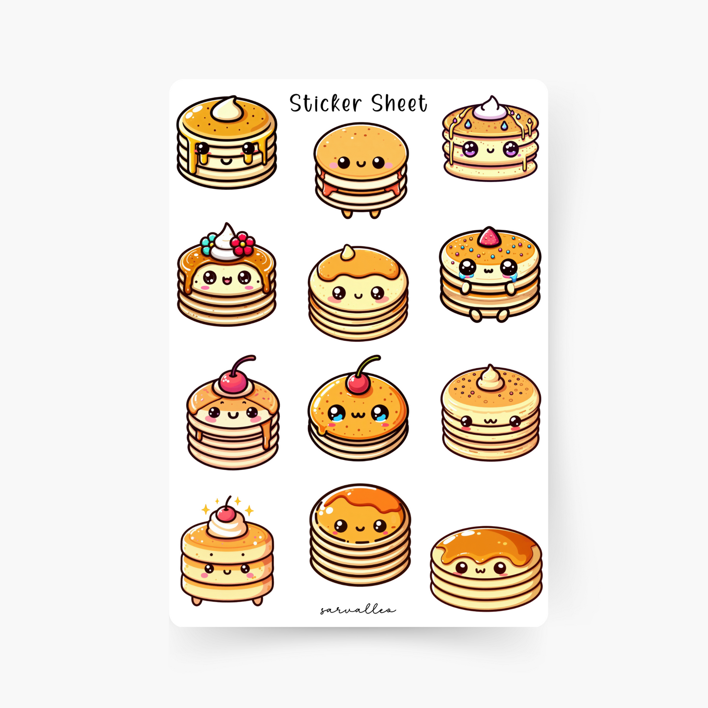 Kawaii Pancake Sticker Sheet