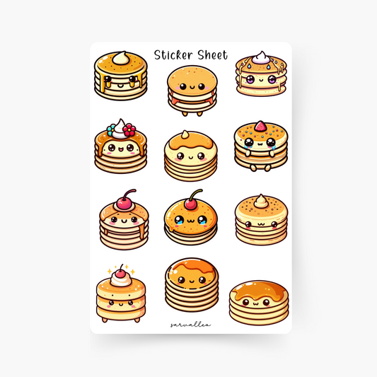 Kawaii Pancake Sticker Sheet