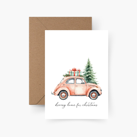 Weihnachtskarte "driving home for christmas"