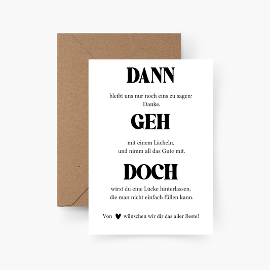 Dann geh doch - Abschiedskarte A6