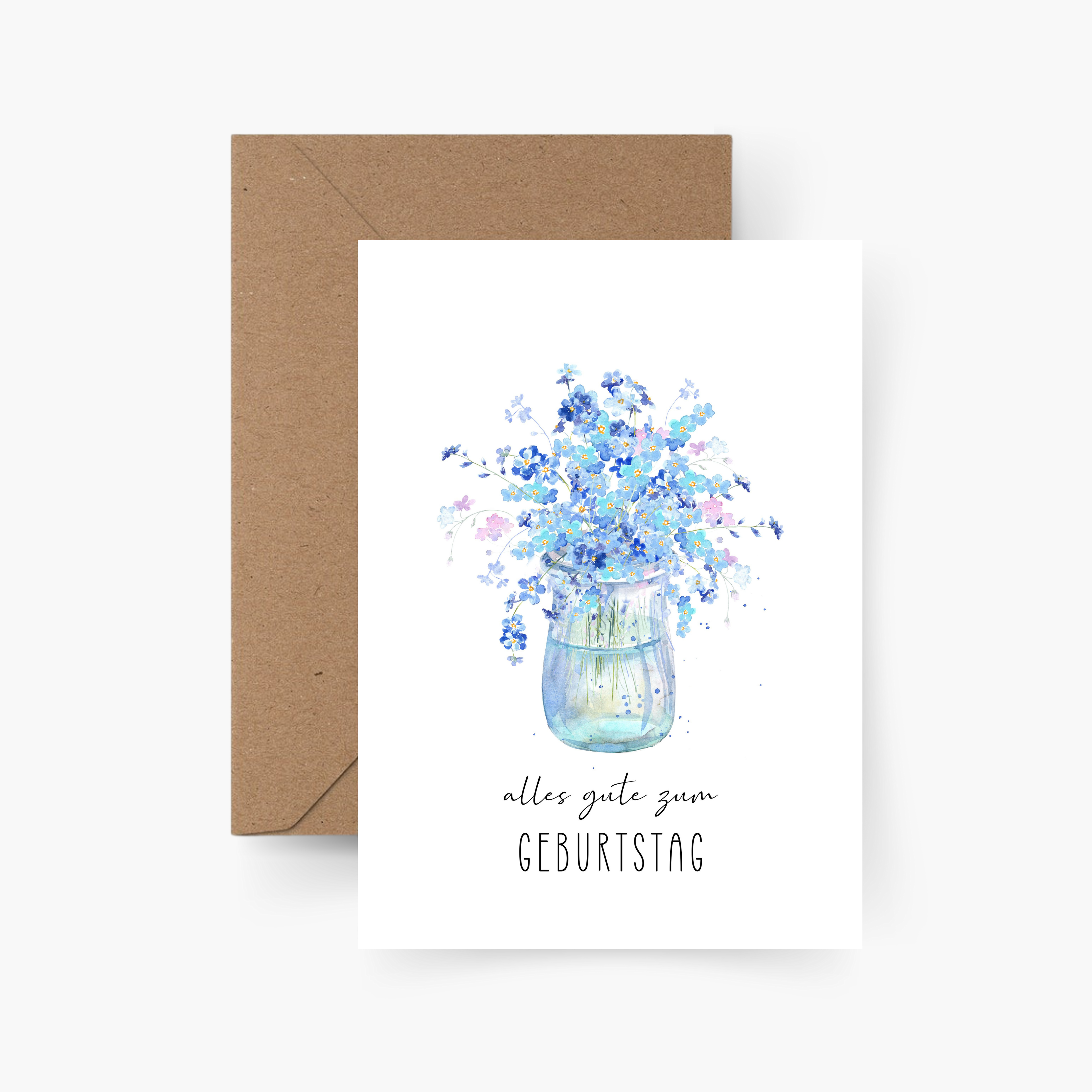 Geburtstagskarte Alles gute zum Geburtstag Blumen A6
