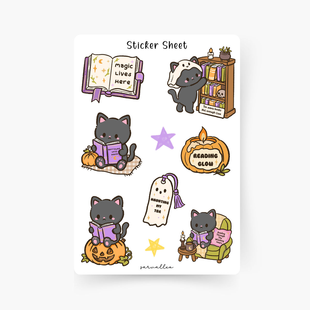 Halloween Katze Sticker Sheet