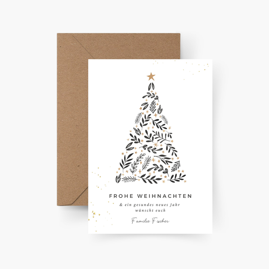 Weihnachtskarte Frohe Weihnachten personalisiert A6