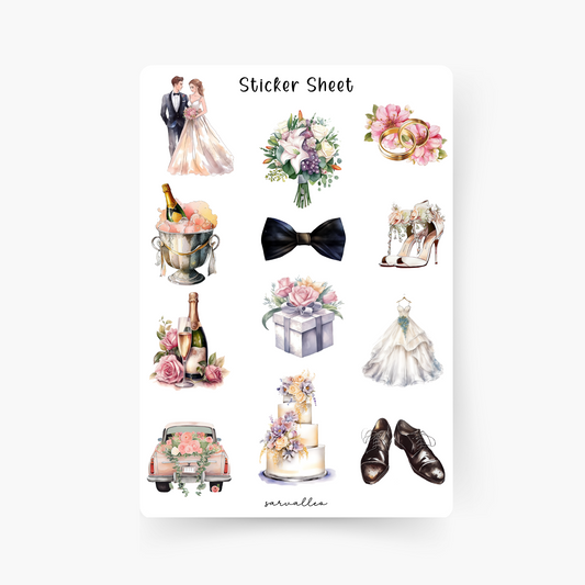 Hochzeit Sticker Sheet