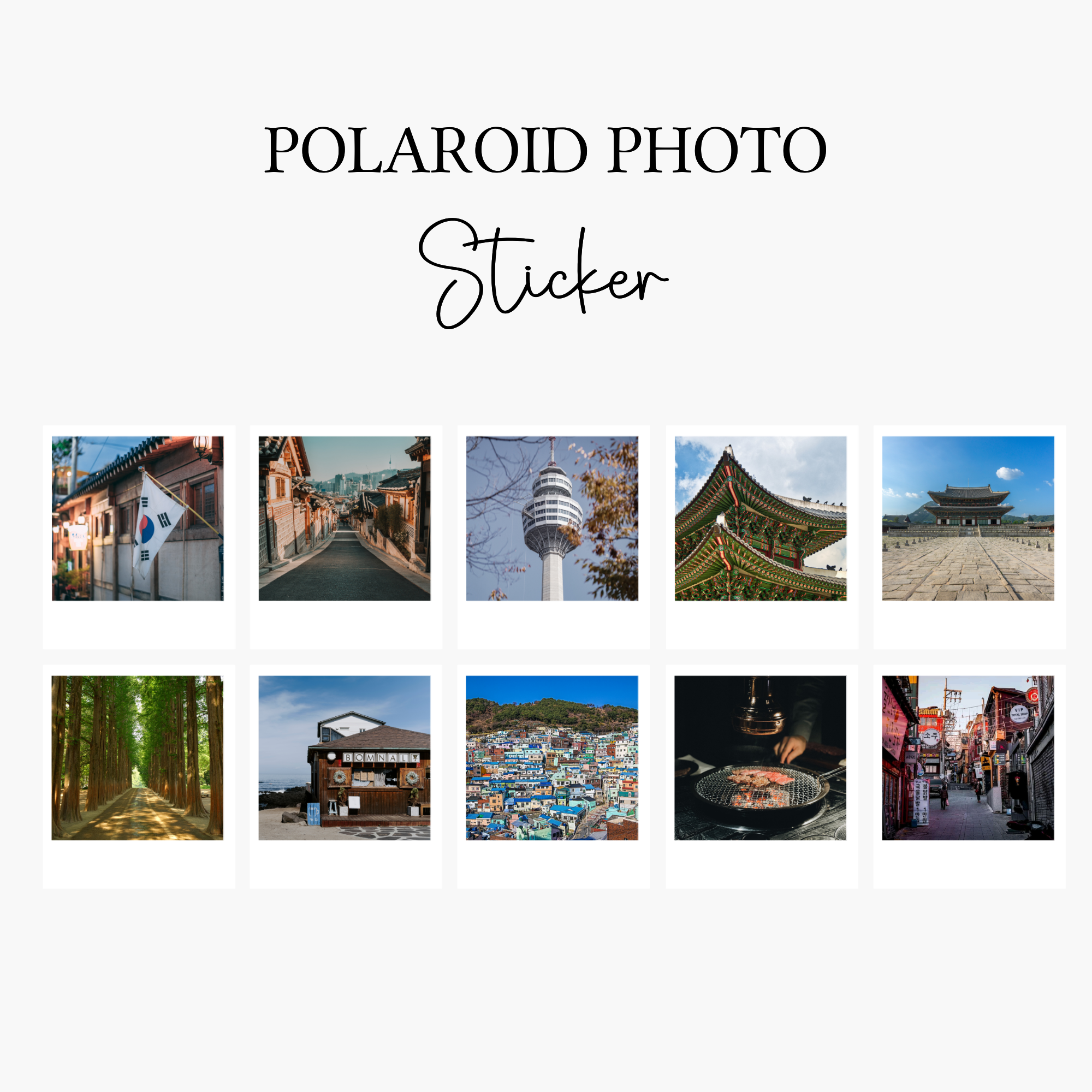 10 Südkorea Polaroid Sticker