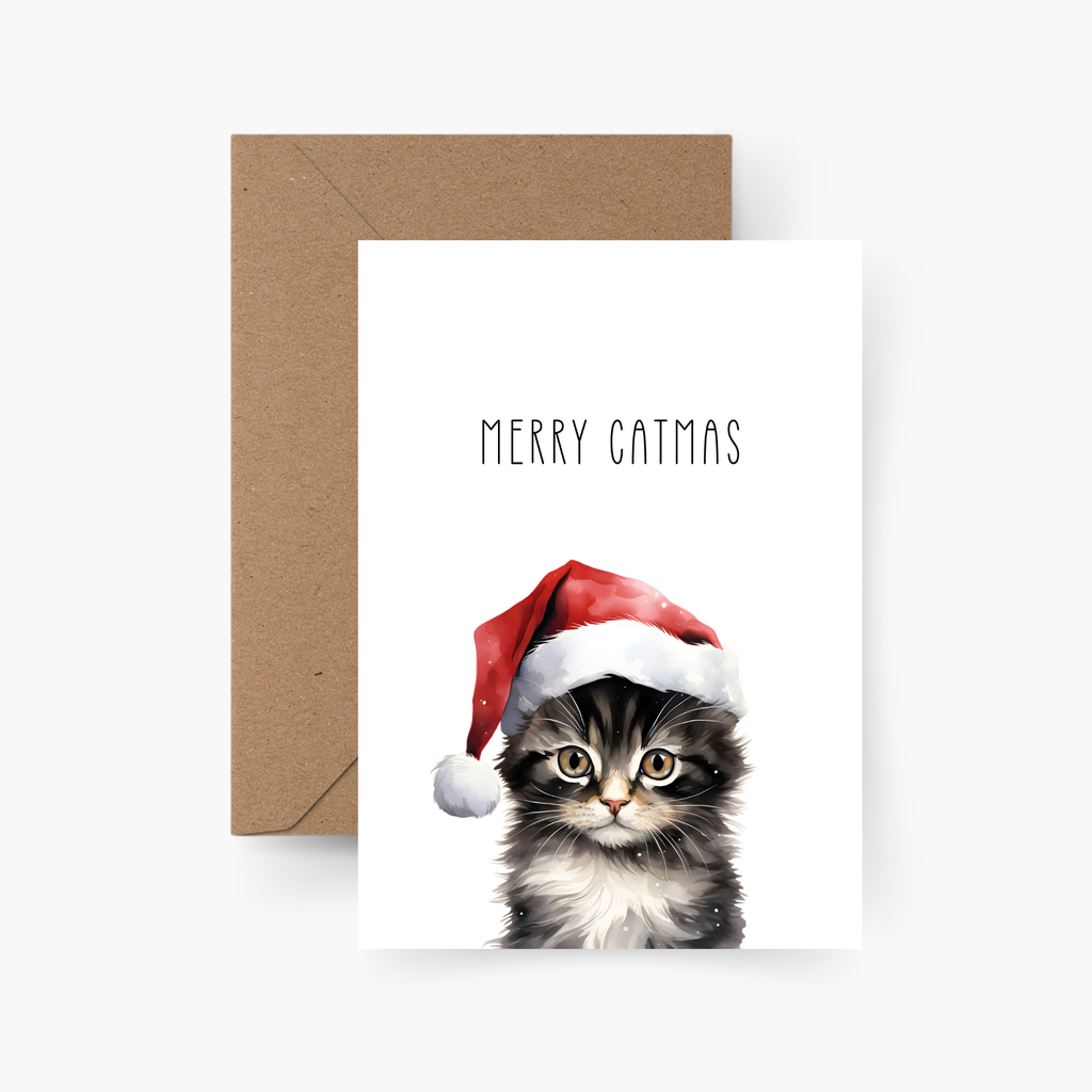 Weihnachtskarte Merry Catmas A6