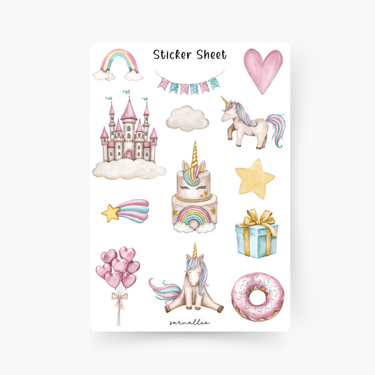 Einhorn Geburtstag Sticker Sheet
