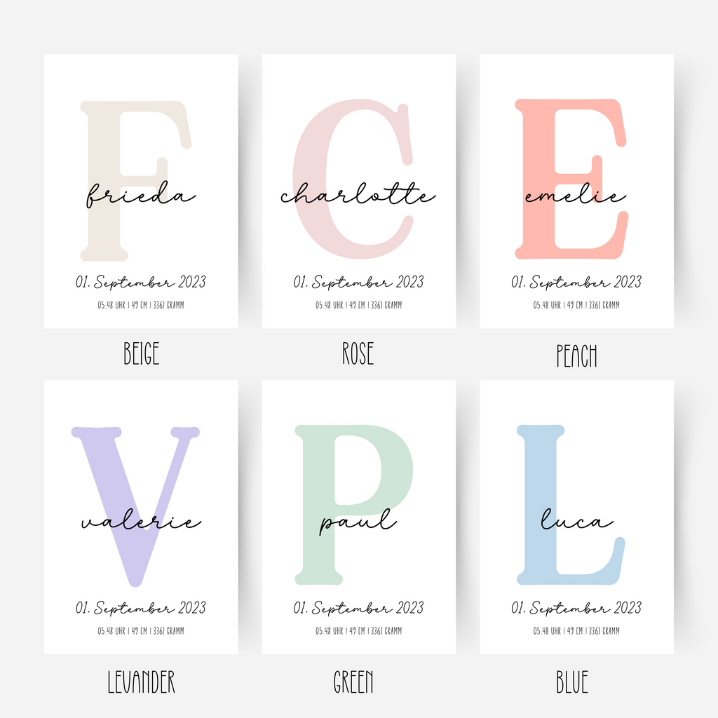 Geburtsposter personalisiert A4