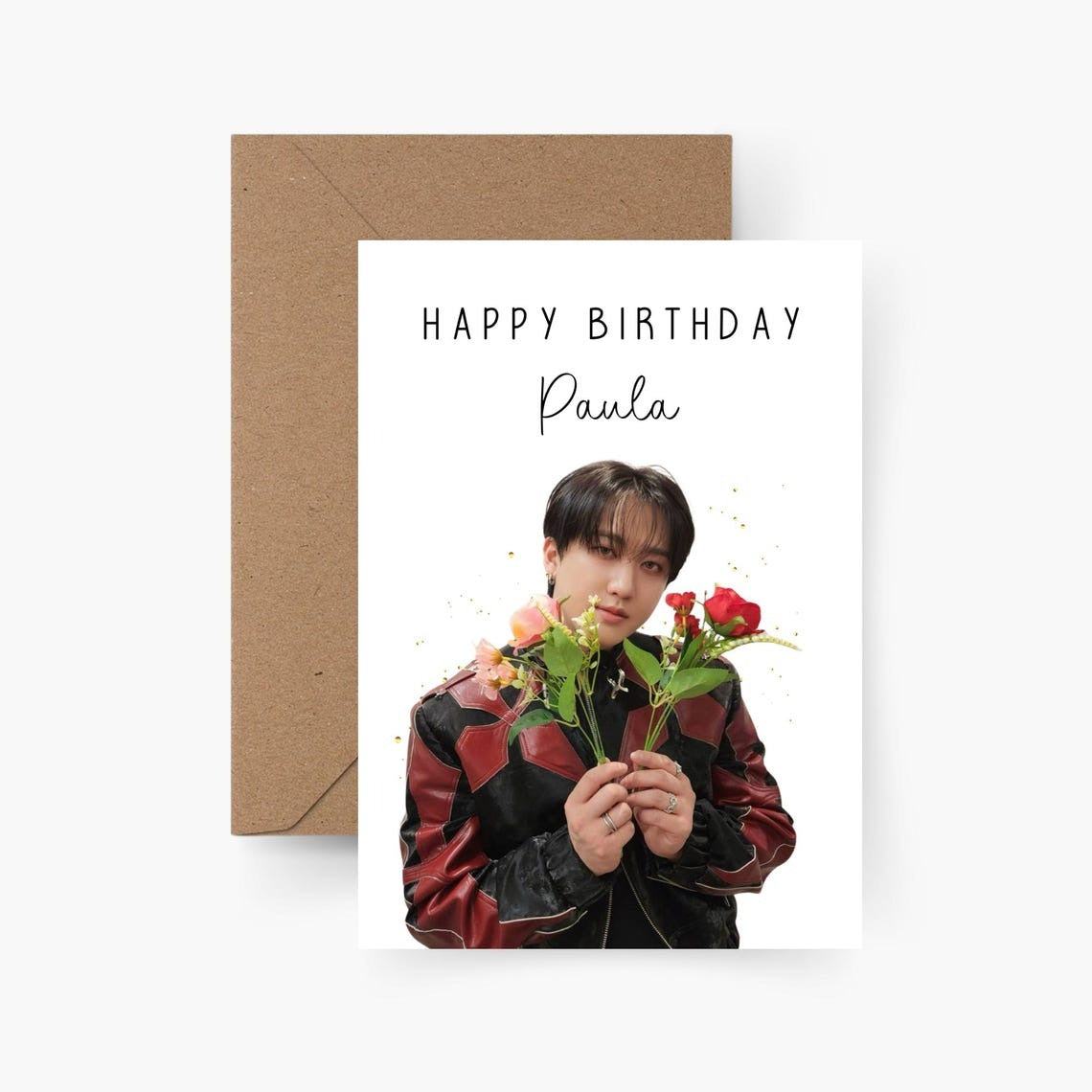 Geburtstagskarte Stray Kids personalisiert mit Namen A6 Changbin