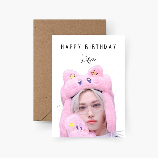 Geburtstagskarte Stray Kids personalisiert mit Namen A6 Felix