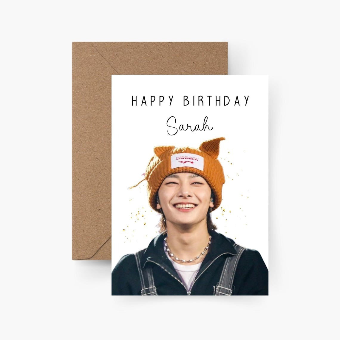 Geburtstagskarte Stray Kids personalisiert mit Namen A6 I.N