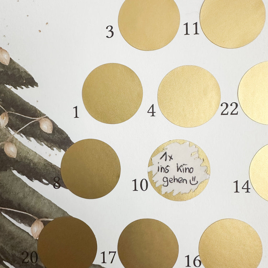 Adventskalender mit 24 Feldern zum Freirubbeln