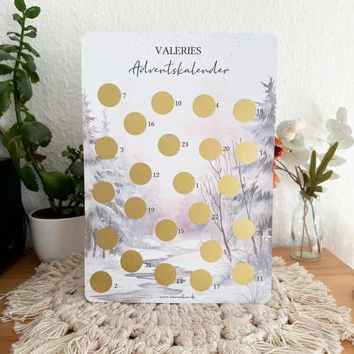 Adventskalender mit 24 Feldern zum Freirubbeln