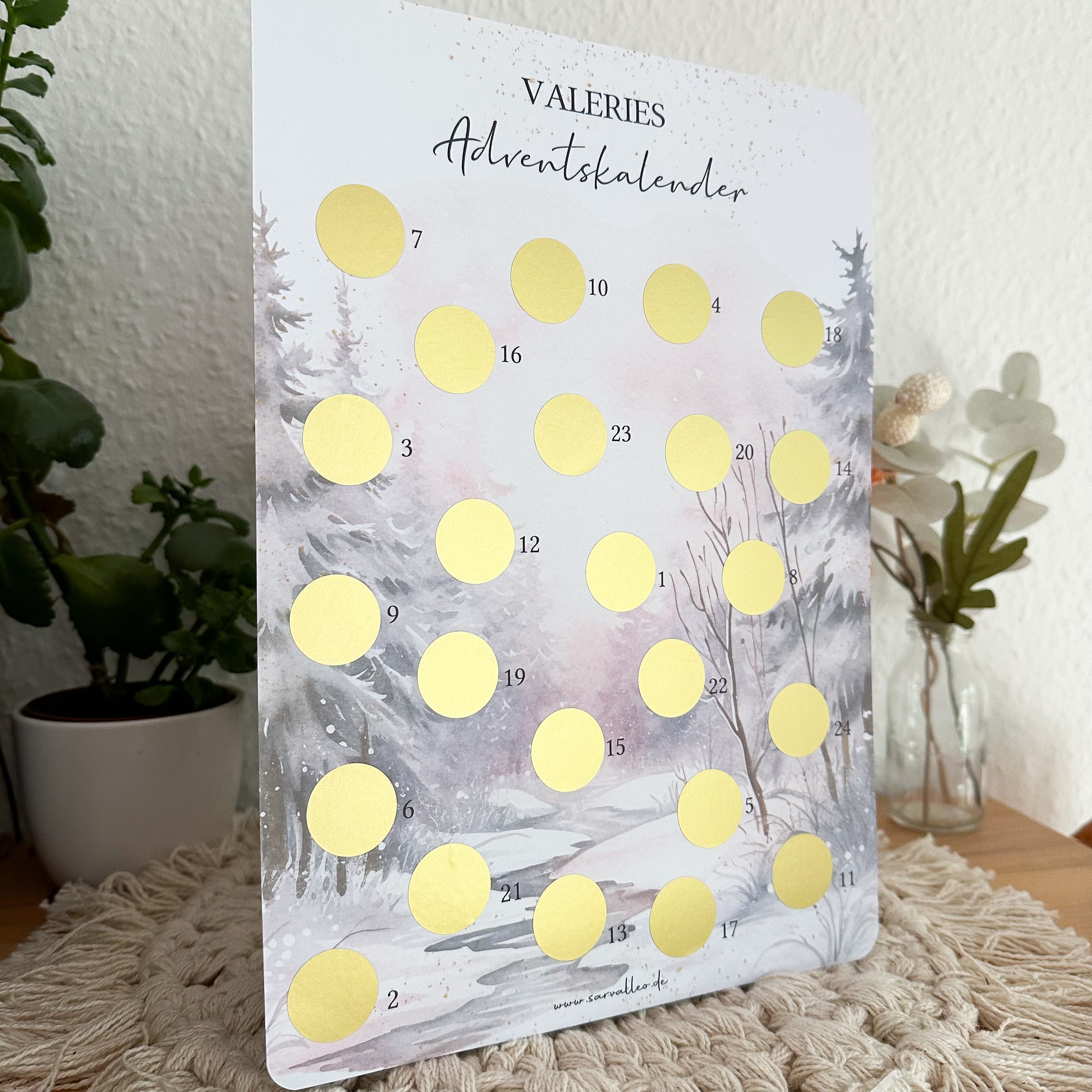 Adventskalender mit 24 Feldern zum Freirubbeln