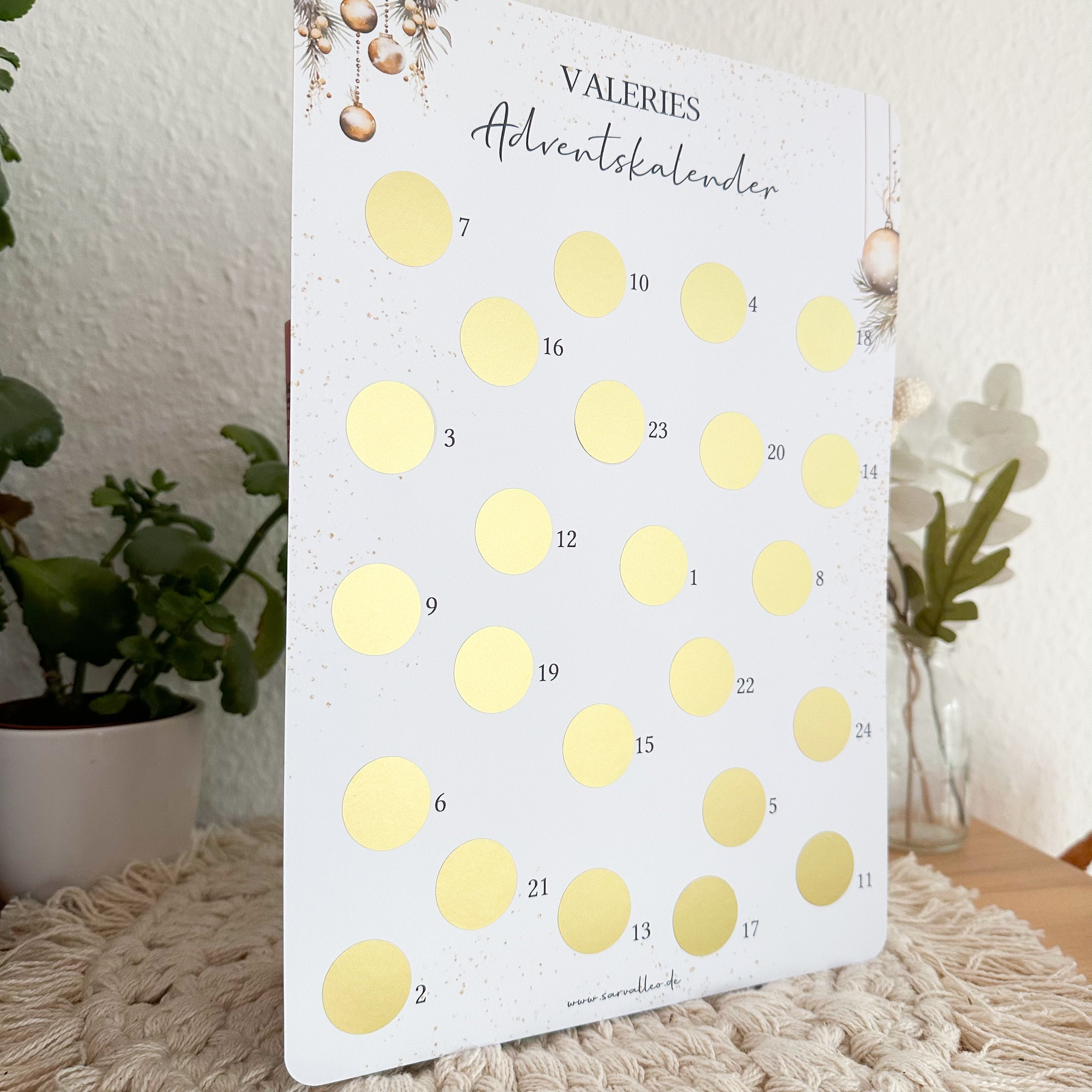 Adventskalender mit 24 Feldern zum Freirubbeln