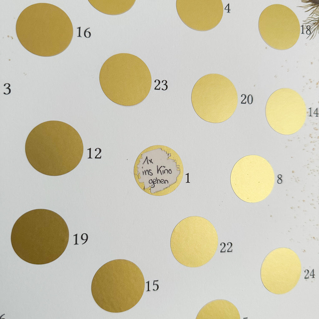 Adventskalender mit 24 Feldern zum Freirubbeln