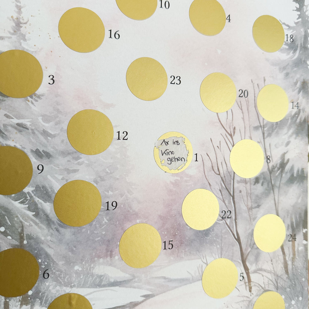 Adventskalender mit 24 Feldern zum Freirubbeln