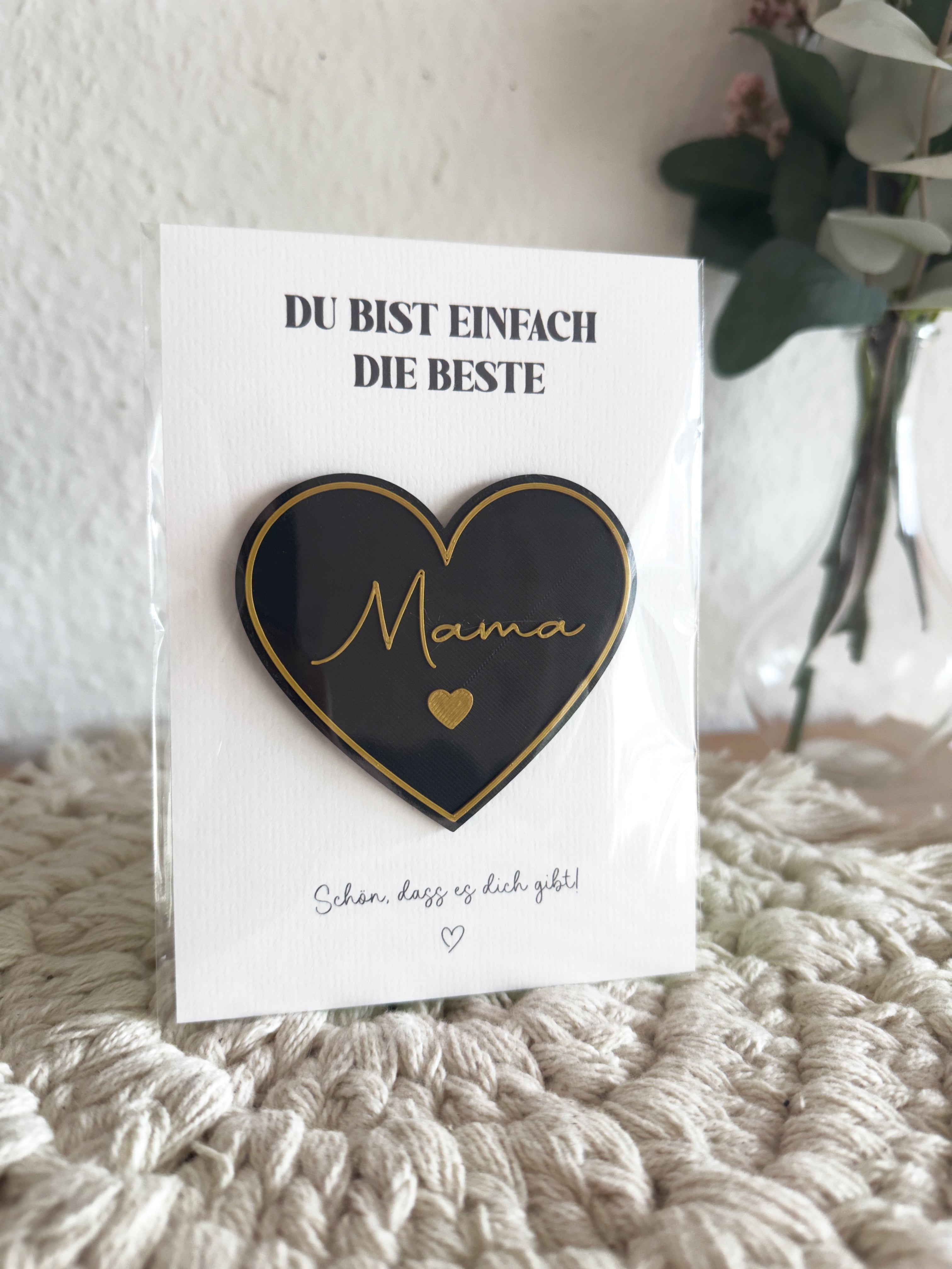 Karte mit Herz Magnet - 3D Druck