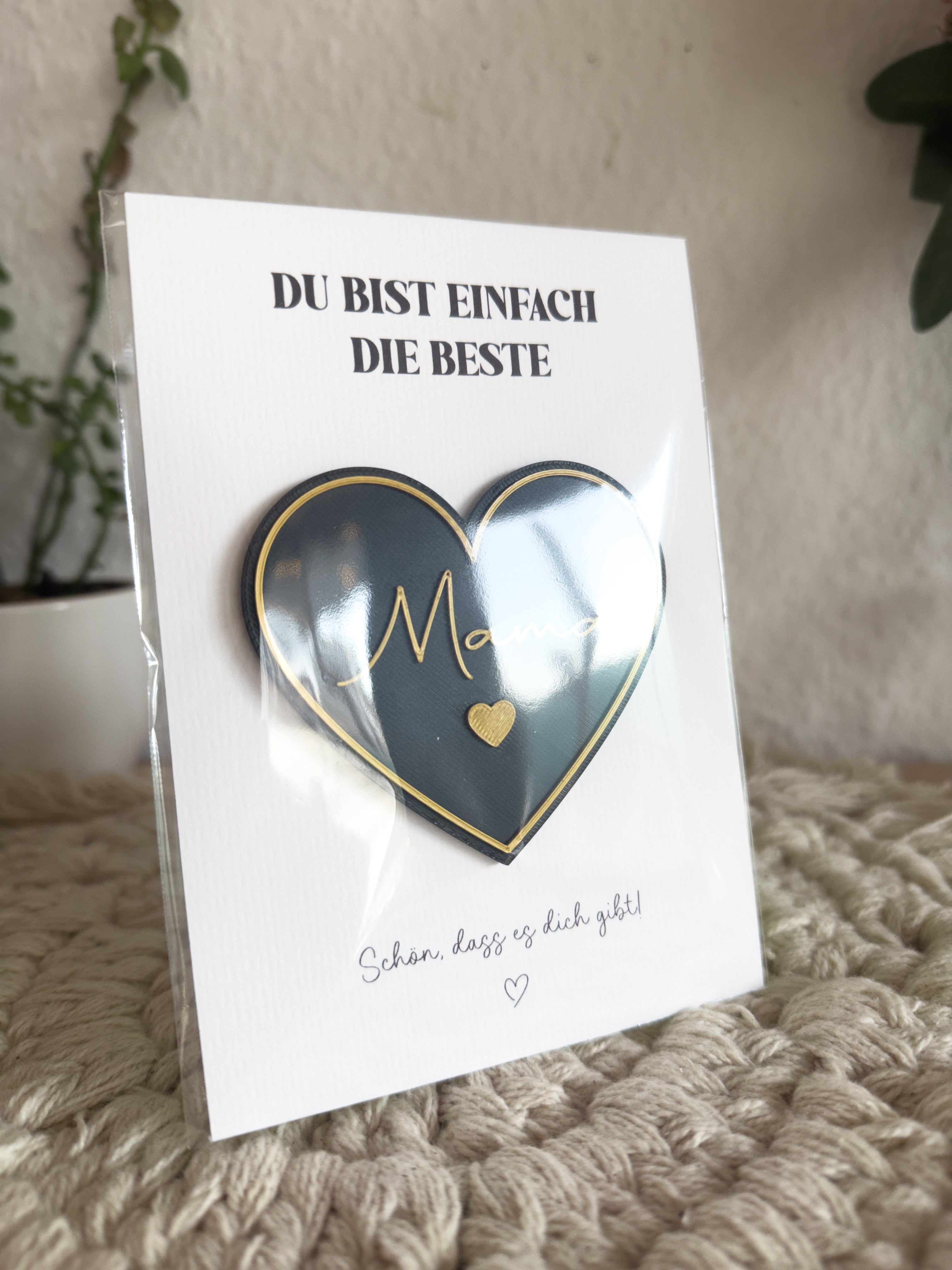 Karte mit Herz Magnet - 3D Druck