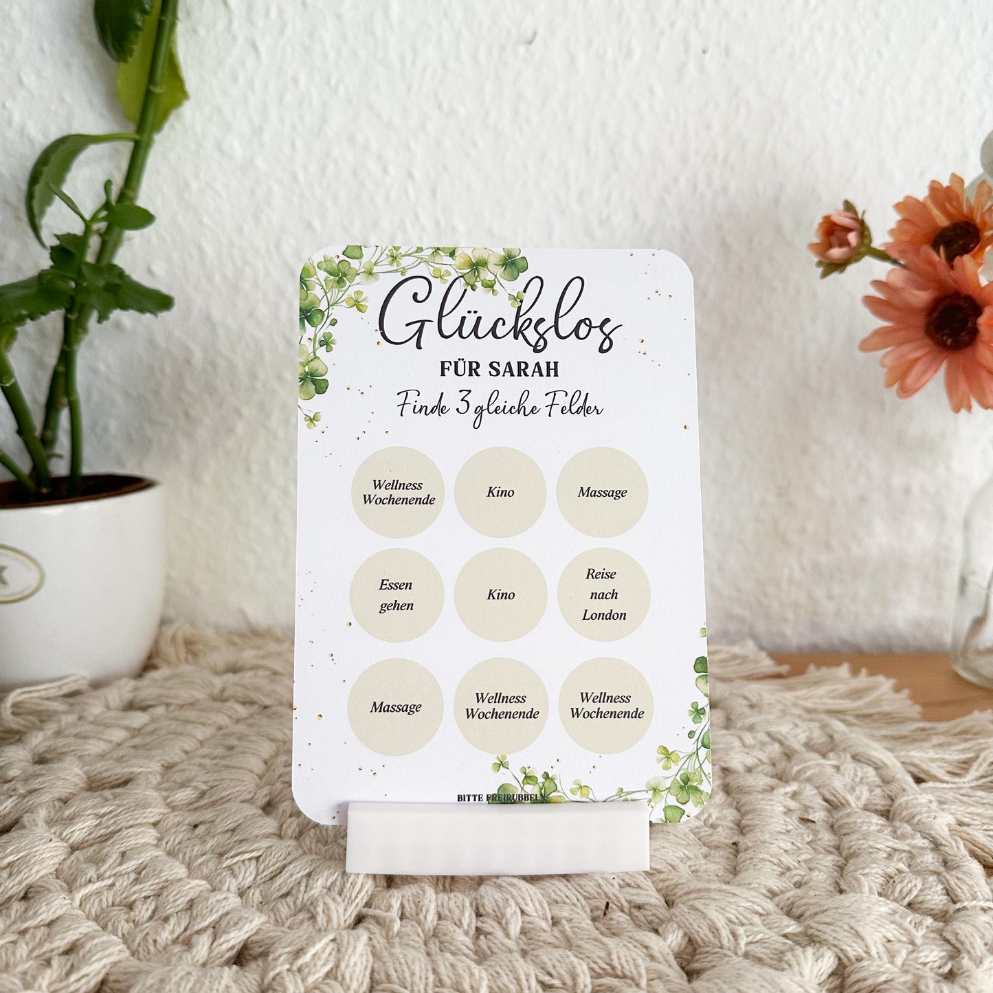 Rubbellos mit Namen personalisiert