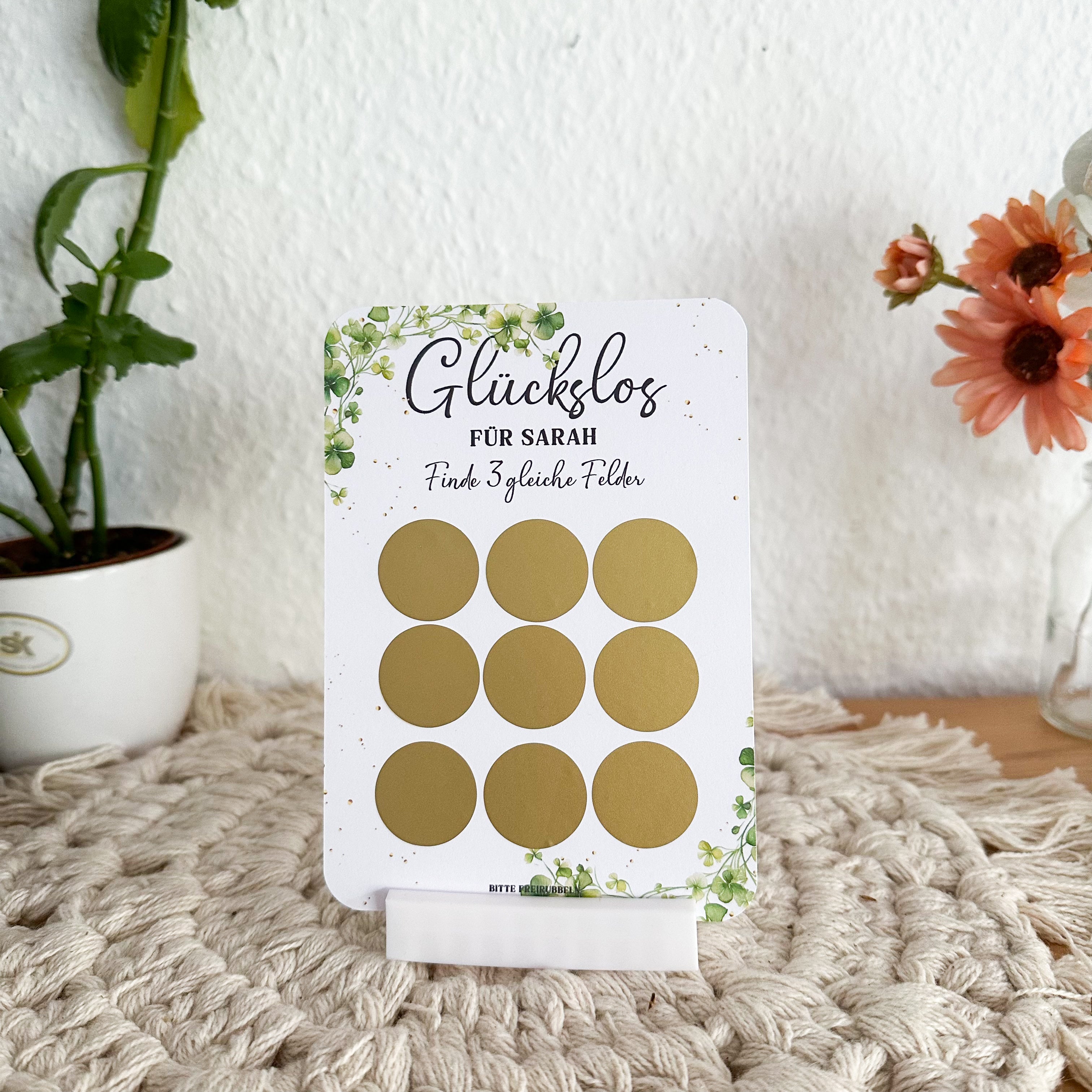 Glückslos , Rubbellos für z.B Gutscheine mit Wunschtext