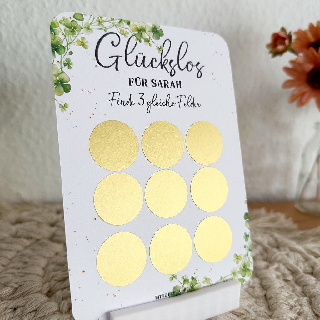 Glückslos , Rubbellos für z.B Gutscheine mit Wunschtext