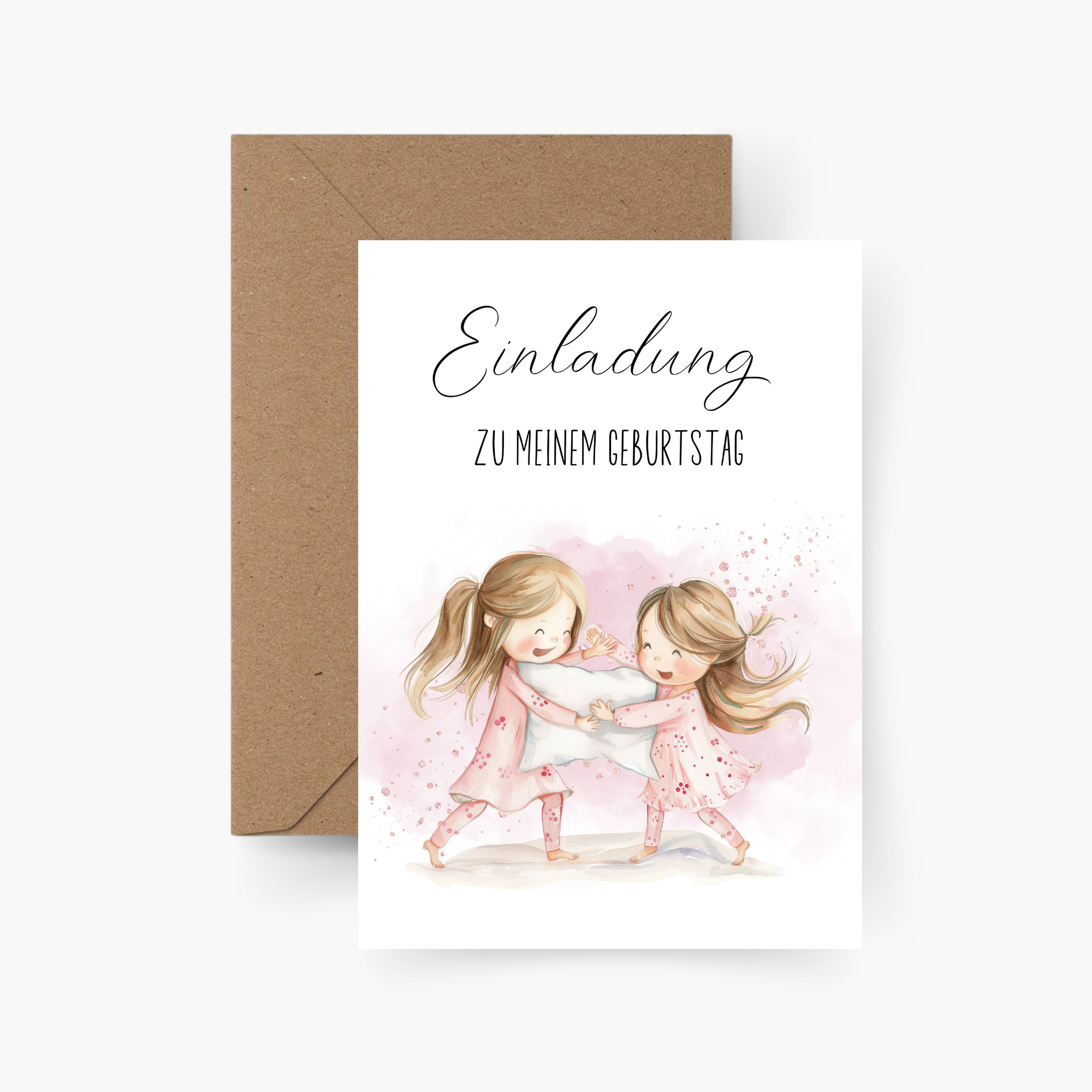 Einladungskarte Übernachtungsparty Kindergeburtstag 5er oder 10er Set