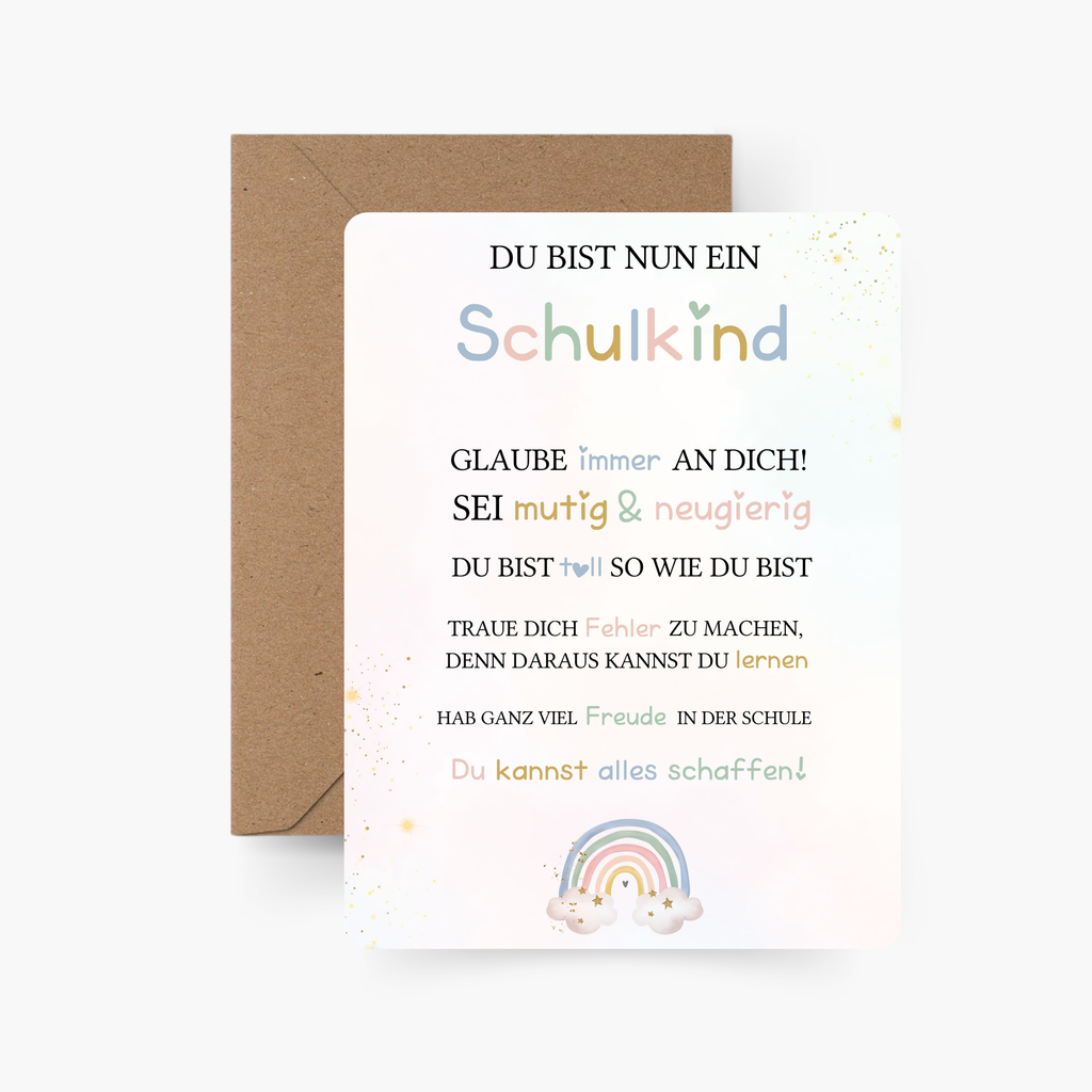 Einschulungskarte "Du bist nun ein Schulkind" A6