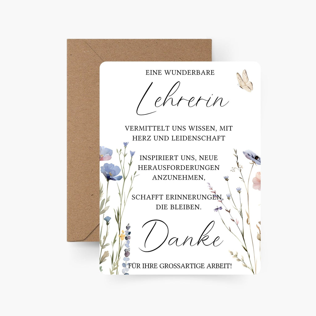 Eine wunderbare Lehrerin Karte A6