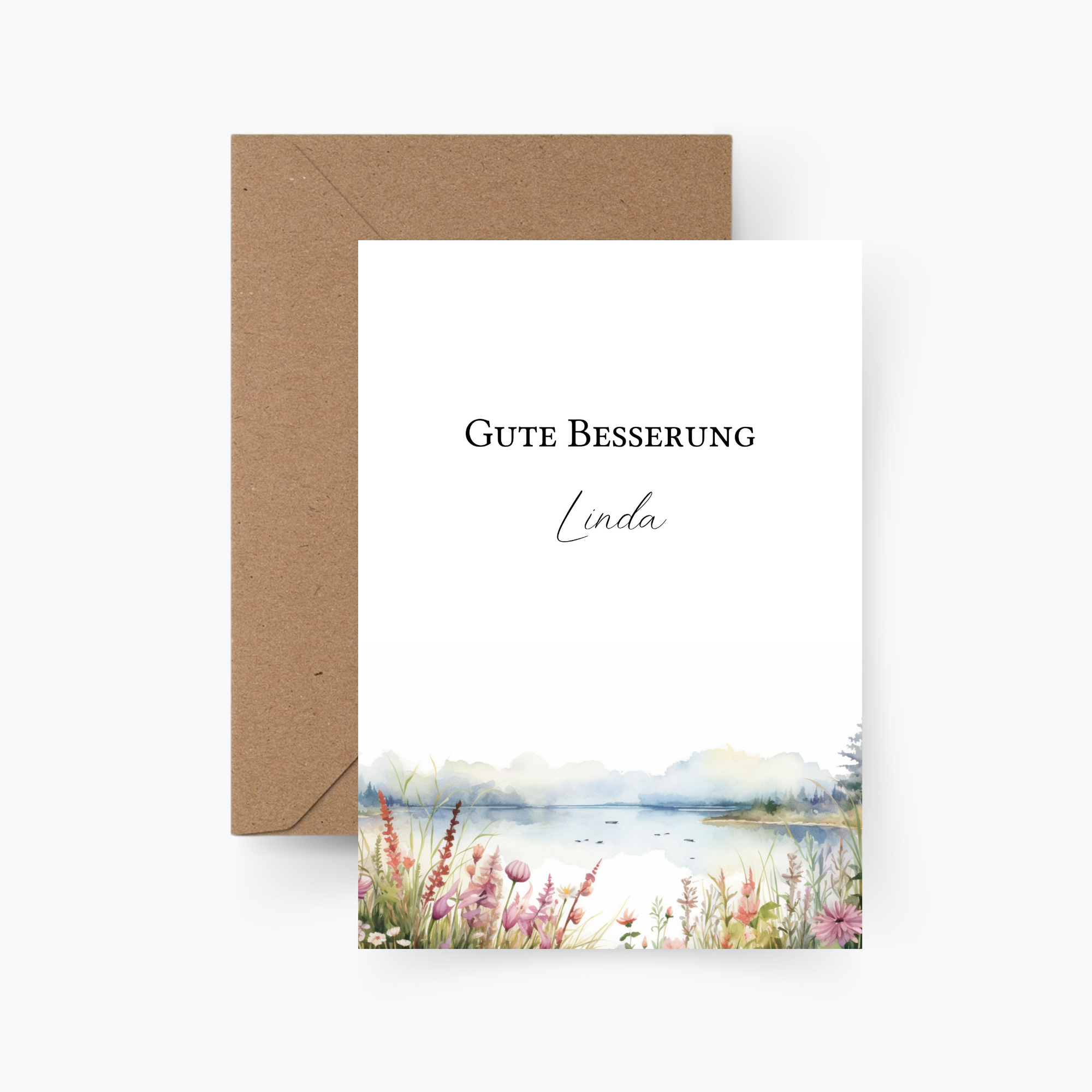 Gute Besserung Karte A6 personalisiert  mit Namen A6