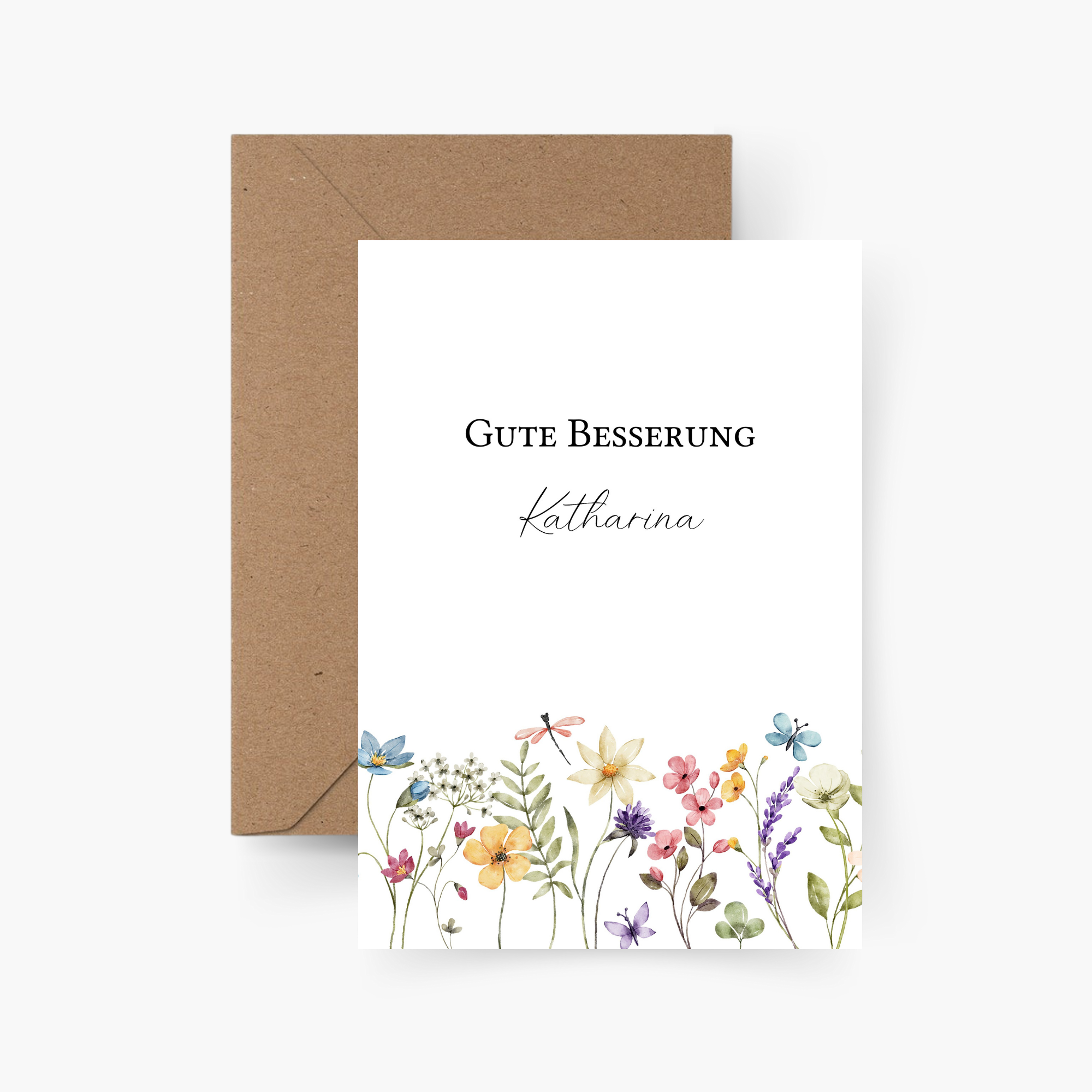 Gute Besserung Karte A6 personalisiert mit Namen A6