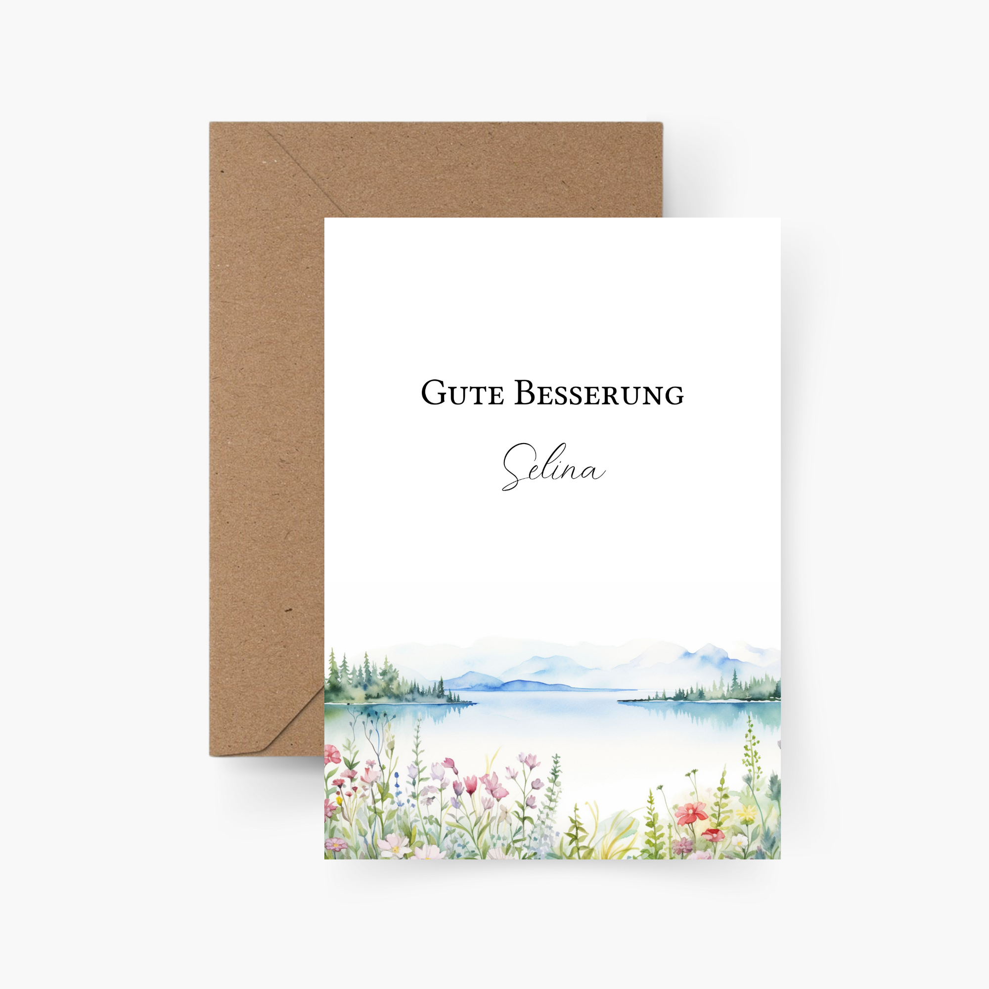 Gute Besserung Karte A6 personalisiert  mit Namen A6