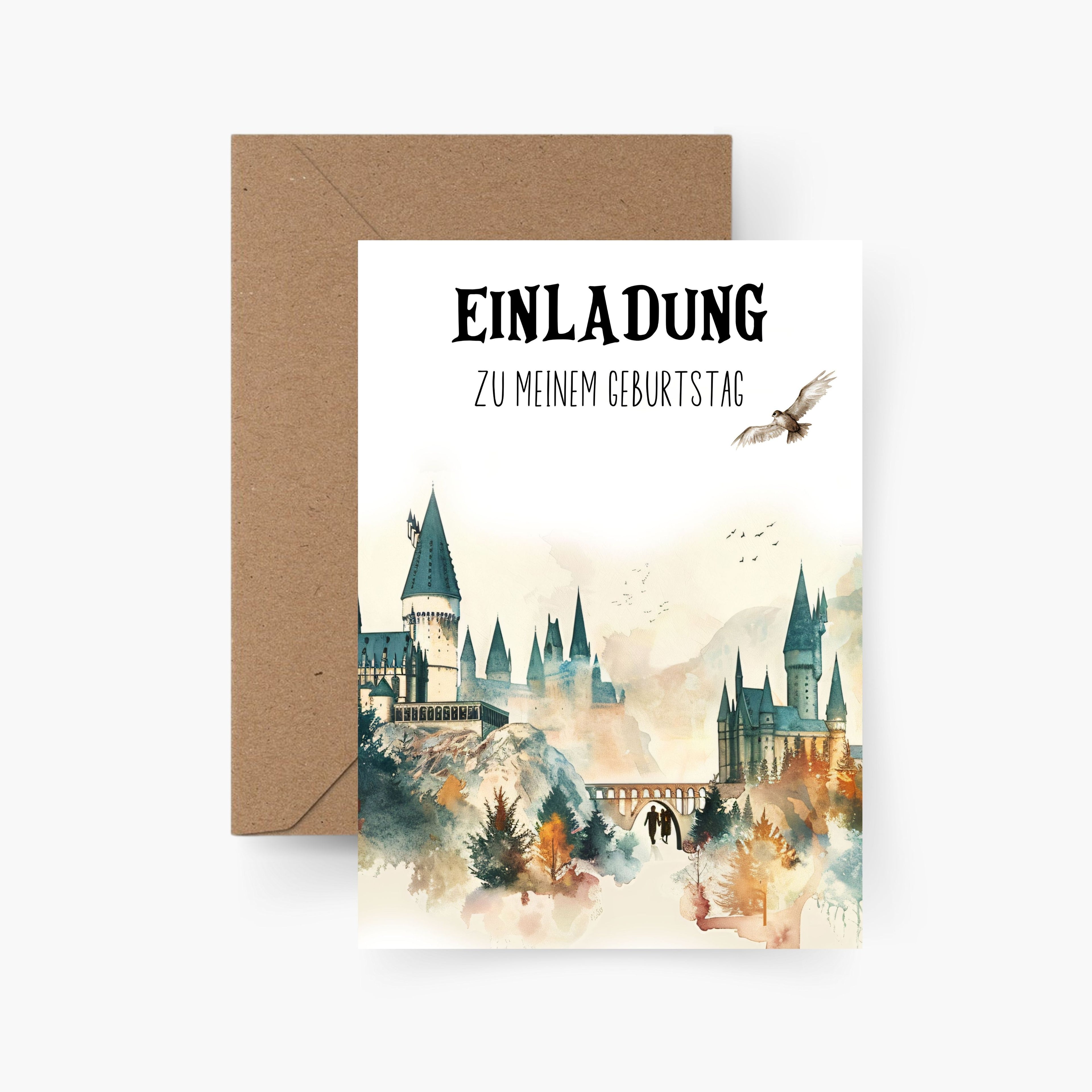 Einladungskarte Zauberer Kindergeburtstag 5er oder 10er Set