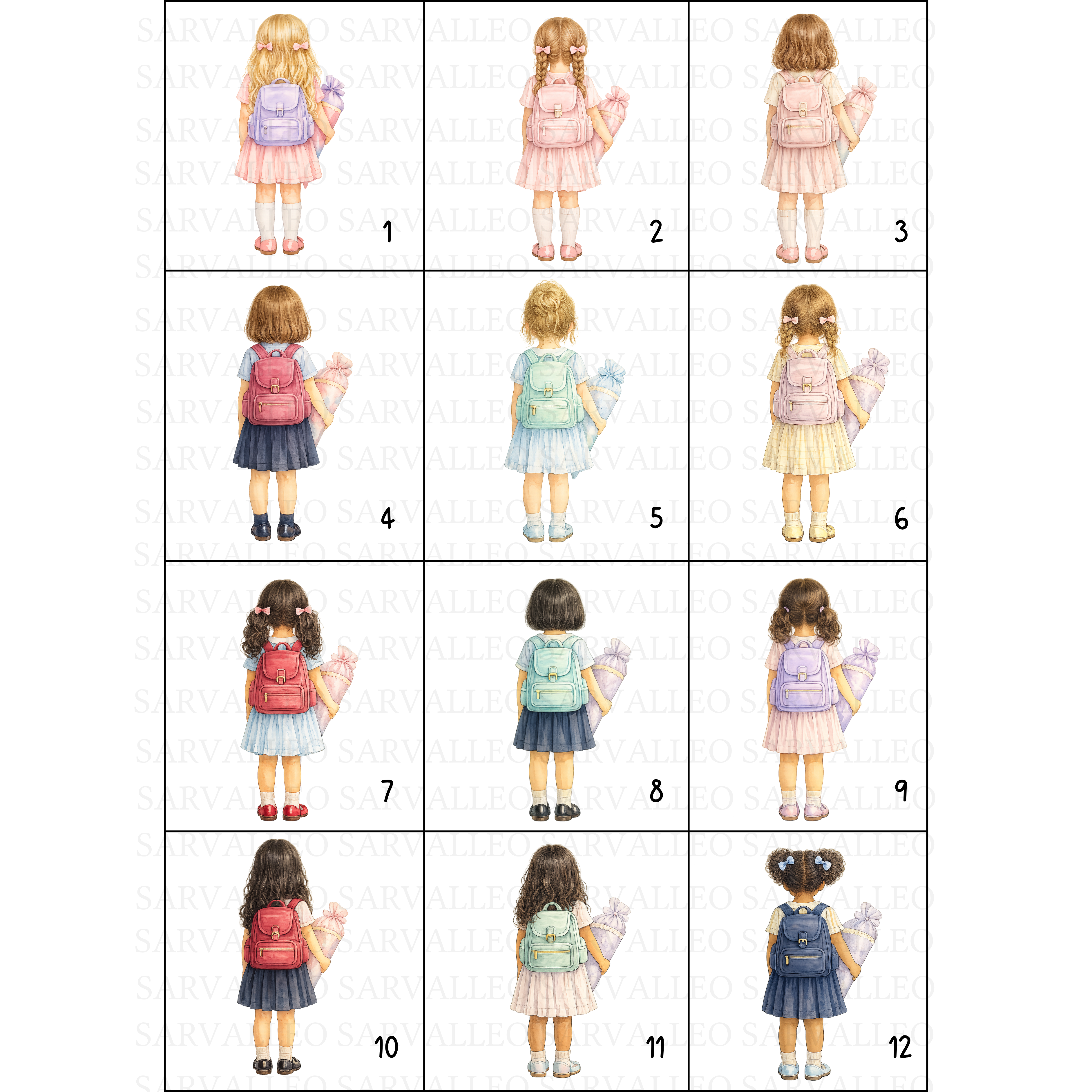 Karte zur Einschulung Mädchen personalisiert mit Name A6