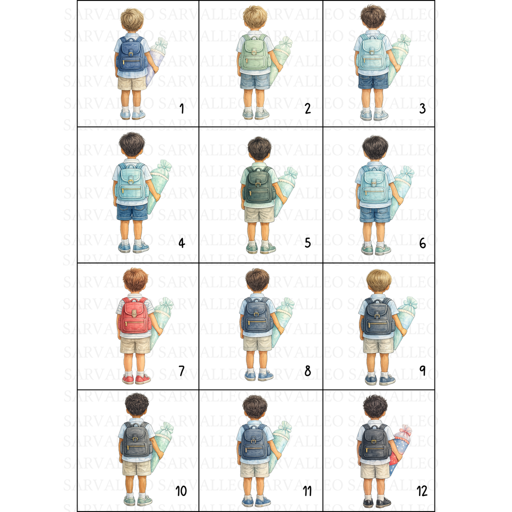Karte zur Einschulung Jungen personalisiert mit Name A6