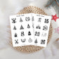 Adventskalender Zahlen Sticker Sheet schwarz weiß