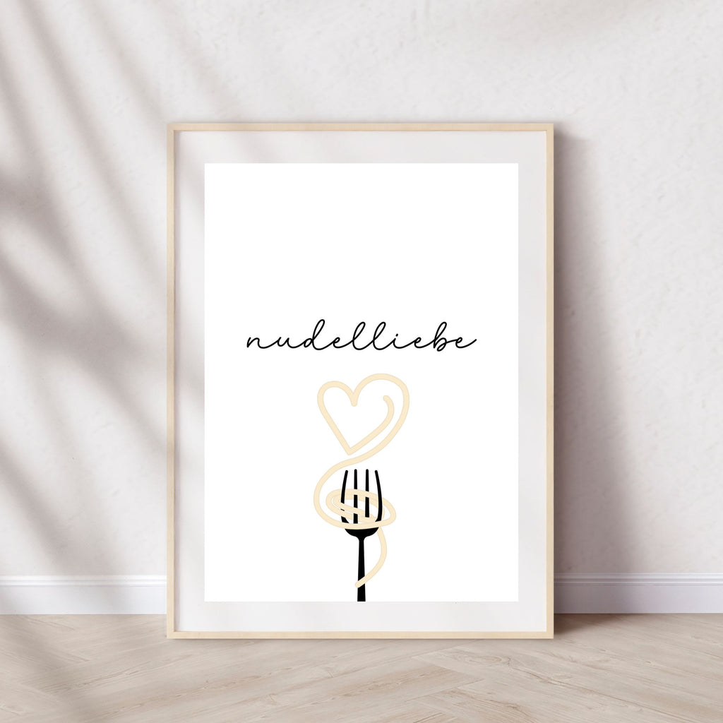 Nudelliebe Poster A4 | Typografie