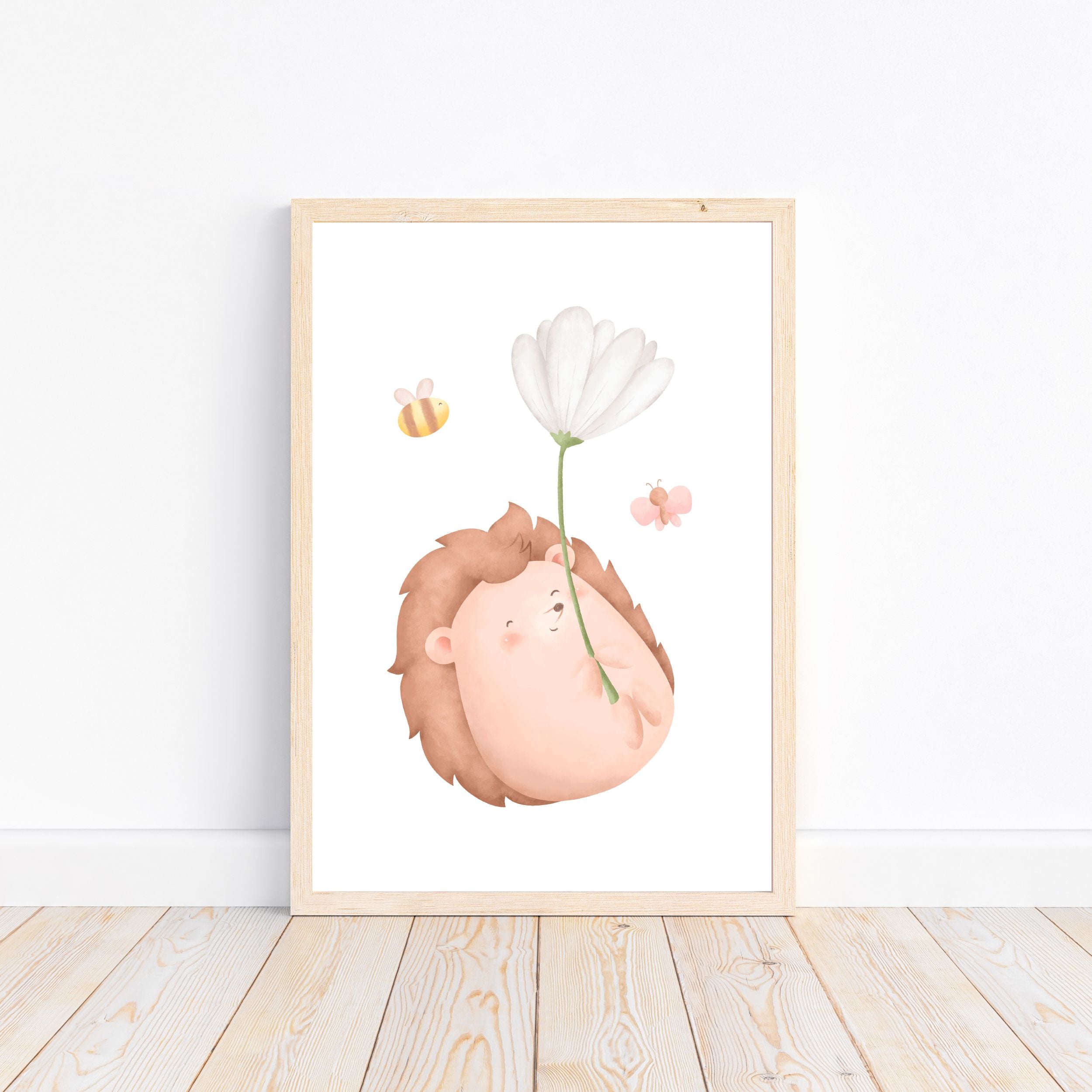 Igel mit Blume Poster | Kinderzimmer