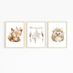 Boho Tiere Poster A4 | Kinderzimmer