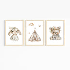 Boho Tiere Poster | Kinderzimmer