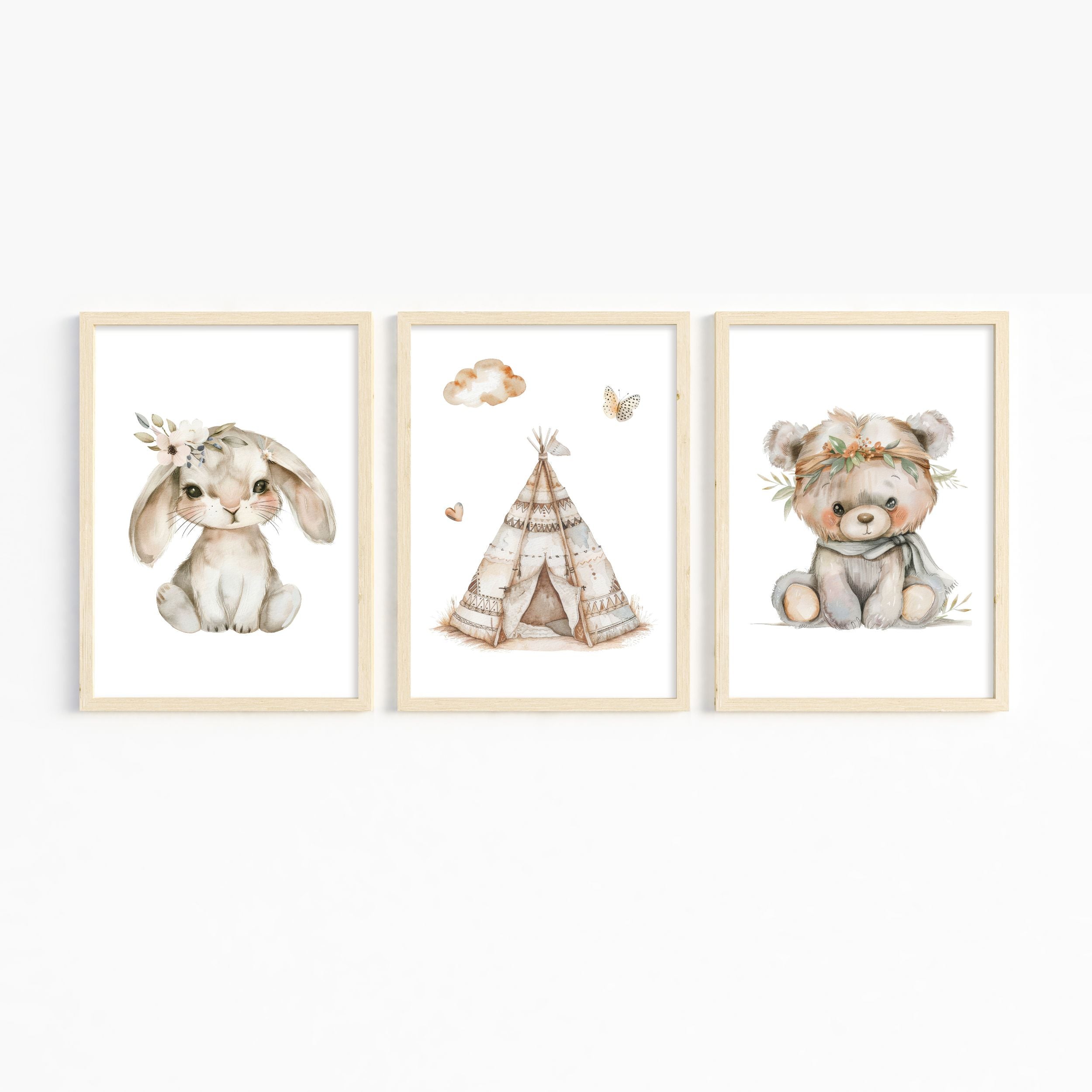 Boho Tiere Poster | Kinderzimmer